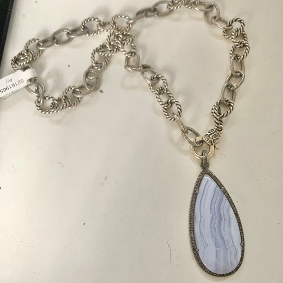 Diamond Blue Lace Agate Necklace